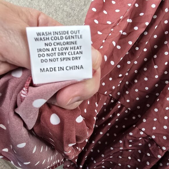 Kelummmi Polka Dot Maxi Dress Red Size US 26 Polyester Flowy Casual New W/Tags - Picture 7 of 9